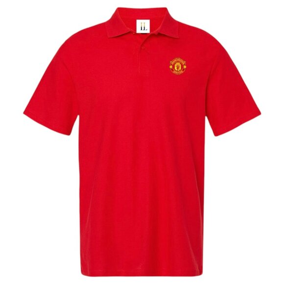 Men’s Manchester United Soccer Logo Dry-Blend Polo - Red - Picture 1 of 2